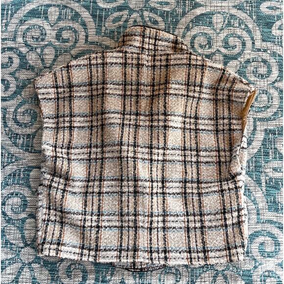 Anthropologie Anderson & Lauth Taupe Plaid Capelet OS - Picture 7 of 11